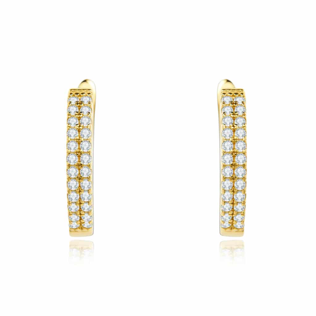 מעגל הזוהר 0.28 קראט אבני מואסנייט, העגילים מכסף 925 מצופה זהב לבן 14 קראט ice diamonds