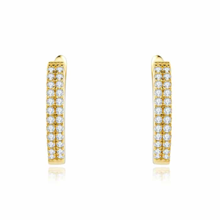 מעגל הזוהר 0.28 קראט אבני מואסנייט, העגילים מכסף 925 מצופה זהב לבן 14 קראט ice diamonds