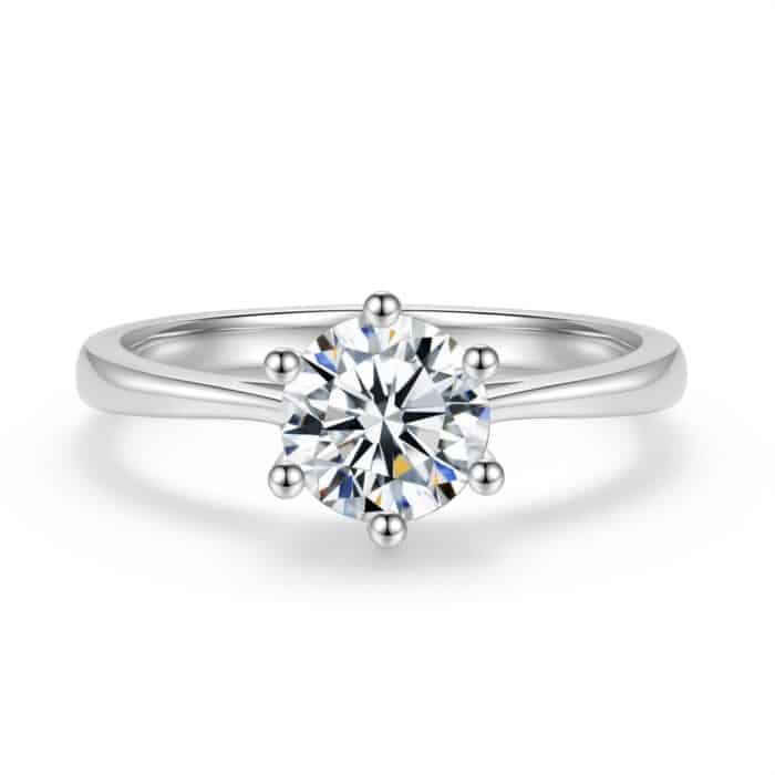 טבעת סוליטר דגם רומי אבן מואסנייט 1.00 קראט ice diamonds