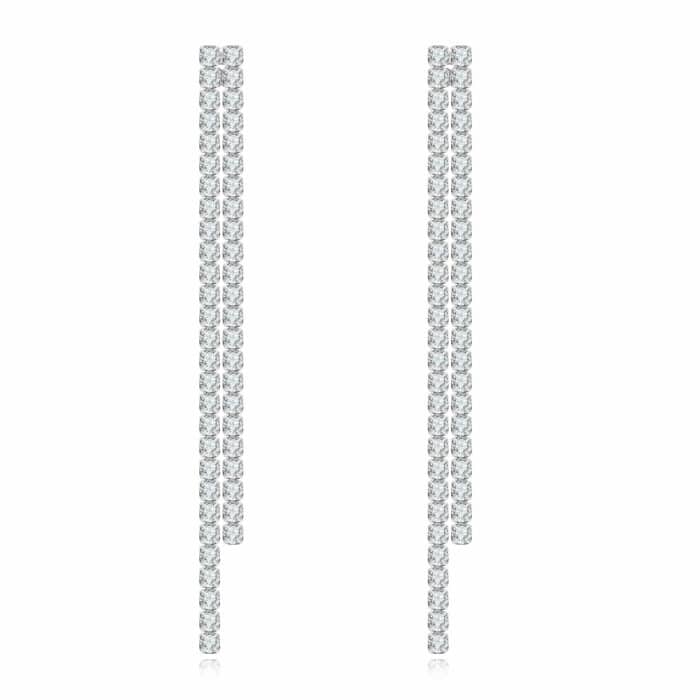 זיקוקים של כסף 2.76 קראט אבני מואסנייט, העגילים מכסף 925 מצופה זהב לבן 14 קראט ice diamonds