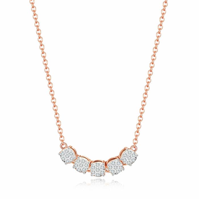 תליון גלי תכלת 0.21 קראט אבני מואסנייט, התליון מכסף 925 מצופה זהב רוז 14 קראט ice diamonds