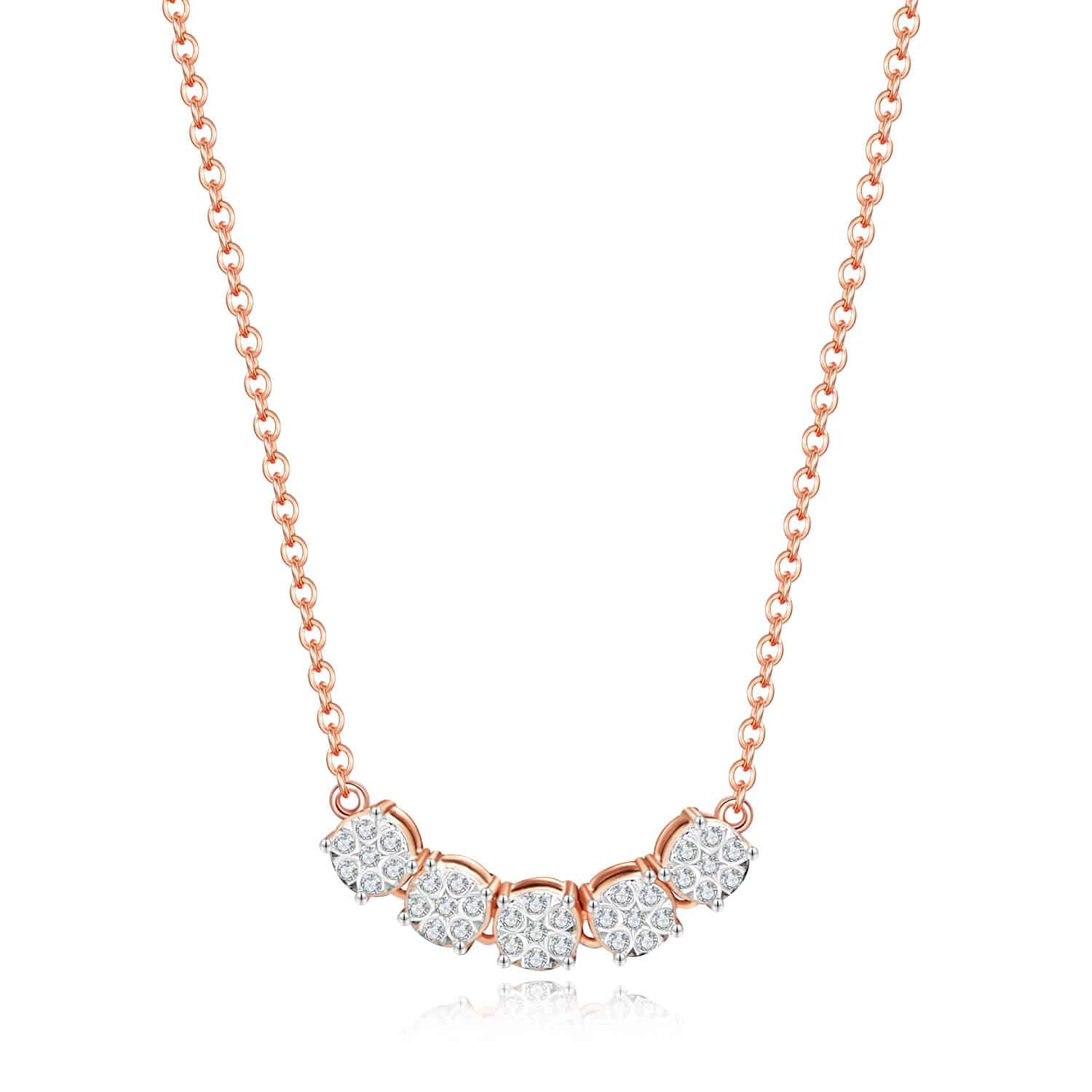 תליון גלי תכלת 0.21 קראט אבני מואסנייט, התליון מכסף 925 מצופה זהב רוז 14 קראט ice diamonds