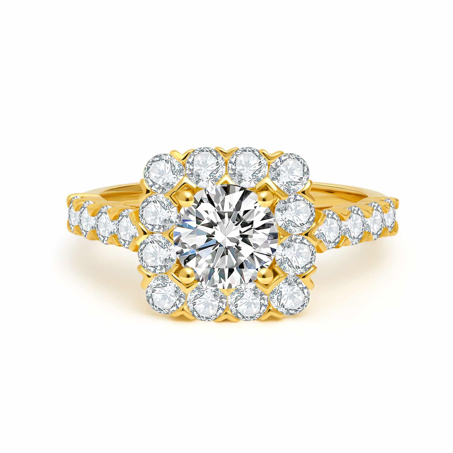 טבעת אליזבת צבע צהוב 2.20 קראט אבני מואנייס ice diamonds