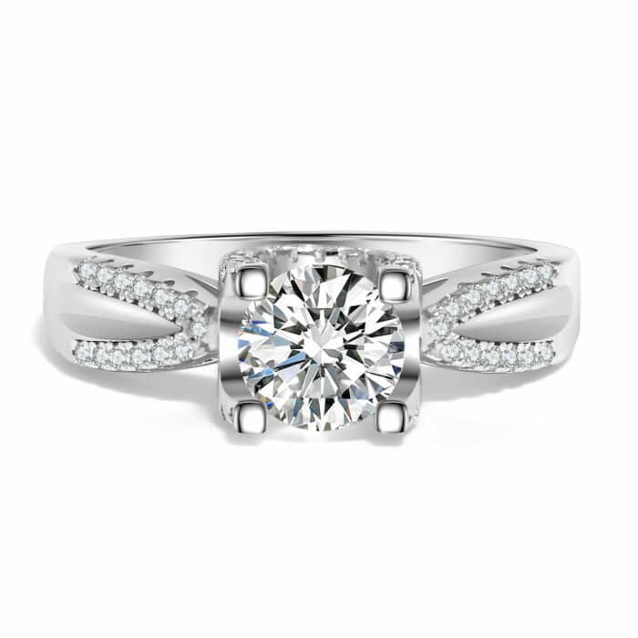 טבעת יסמין 1.26 קראט אבני מואסנייט, הטבעת מרוז גולד 925 מצופה זהב 14 קראט ice diamonds