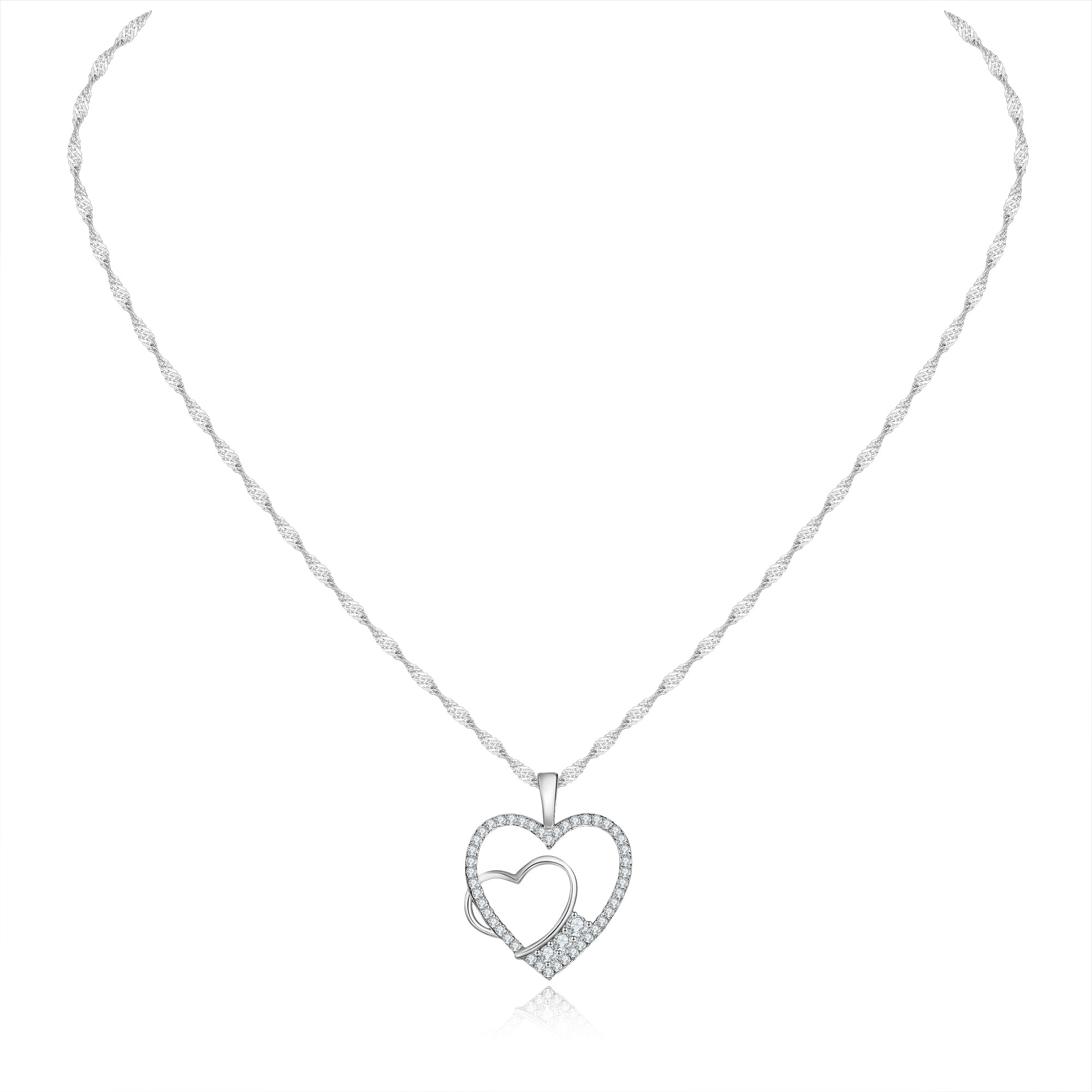 תליון לב דגם הילה 0.33 קראט בצורת לב אבן מואנייס ice diamonds