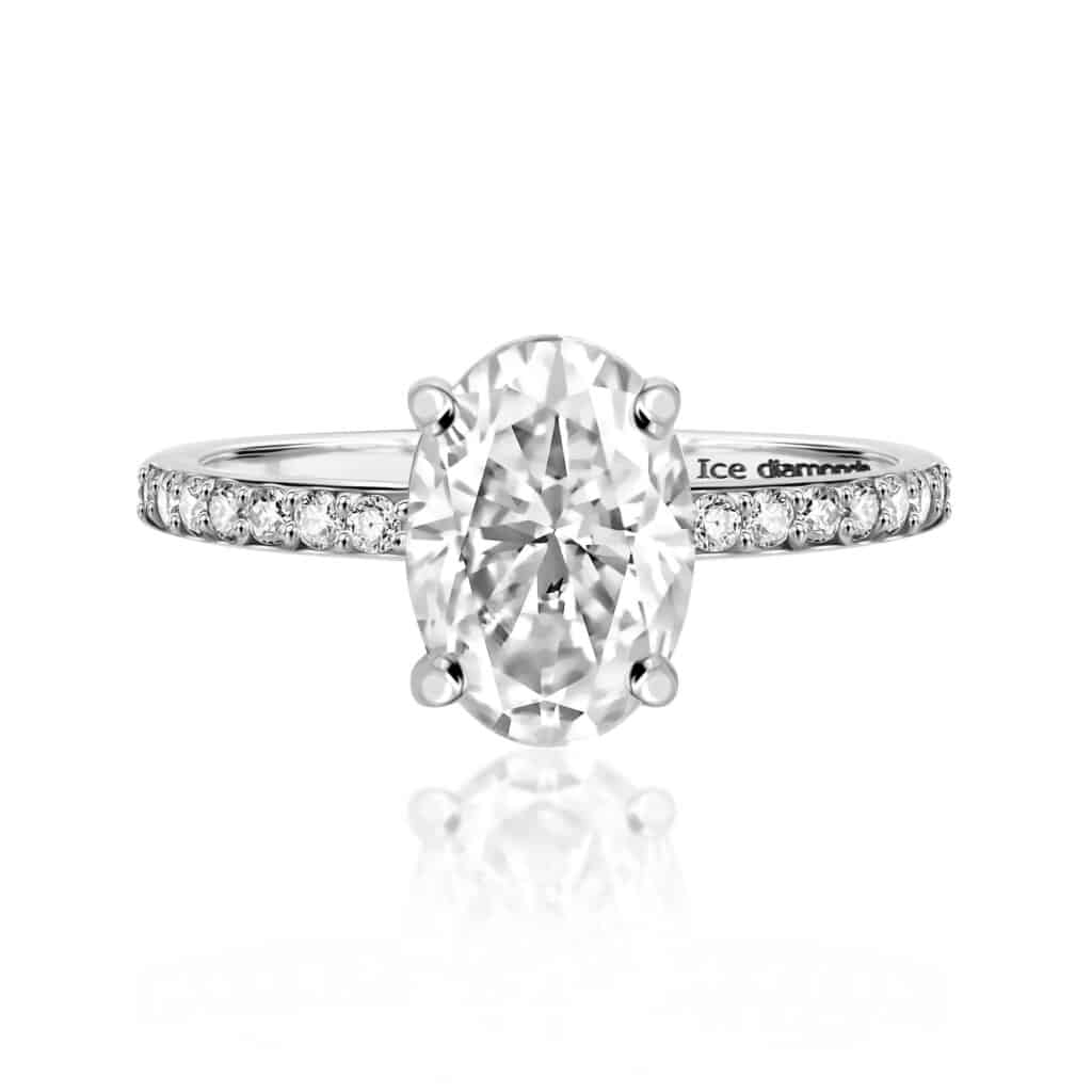 טבעת אלכסה 2.2 קראט אבני מואנייס ice diamonds