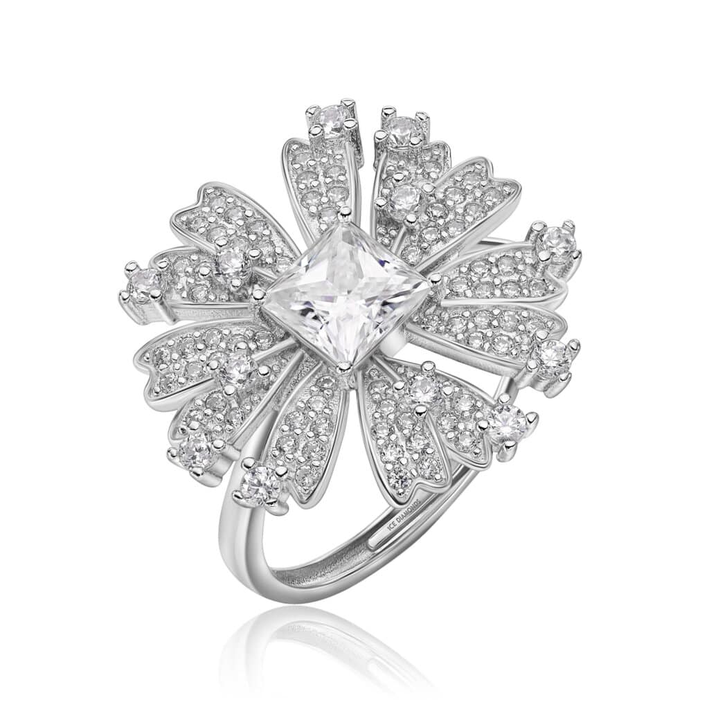 טבעת פרח אוניברסלית 1.94 קראט ice diamonds