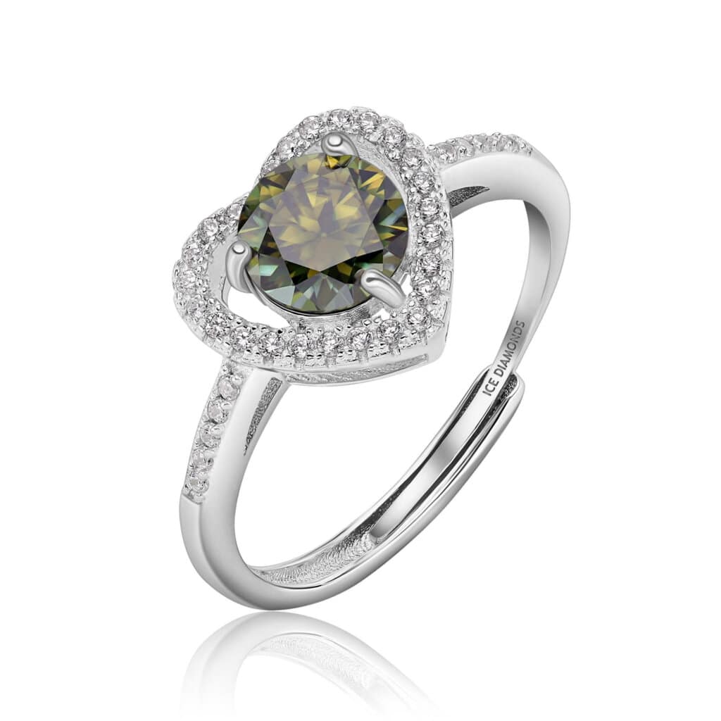 טבעת מעבדה בדוגמת לב ice diamonds