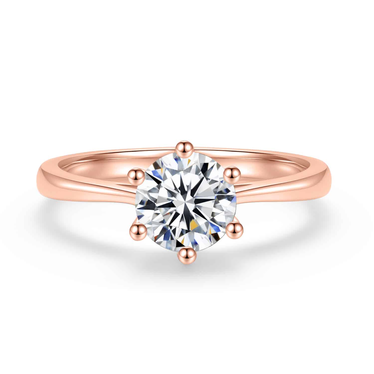 טבעת סוליטר צבע רוז גולד 1.00 קראט ice diamonds