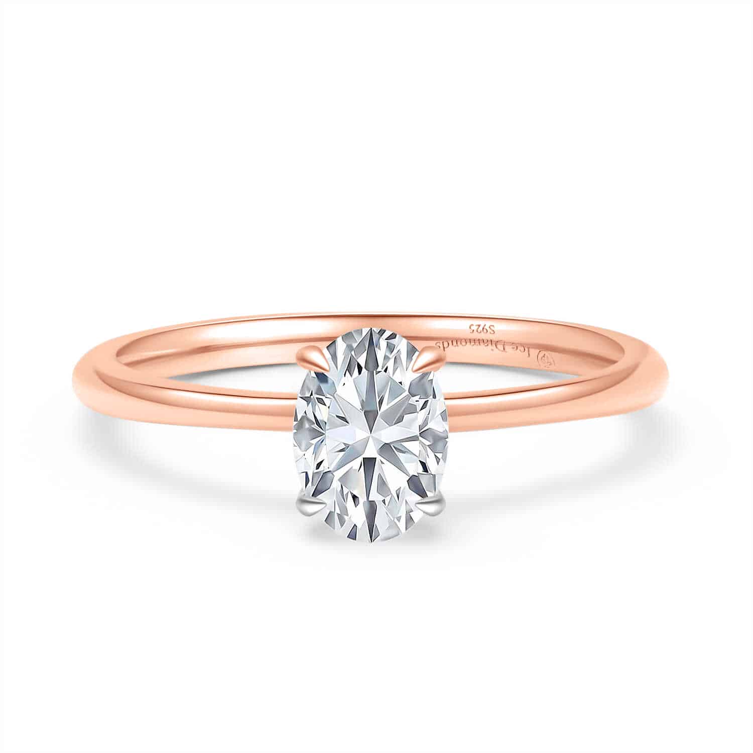 טבעת סוליטר דגם אובל 3.00 – 1.00 קראט אבני מואנייס ice diamonds