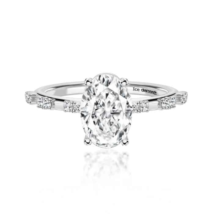 טבעת אדל בעיצוב אנגלי כסופה 2.53 קראט אבני מואנייס ice diamonds