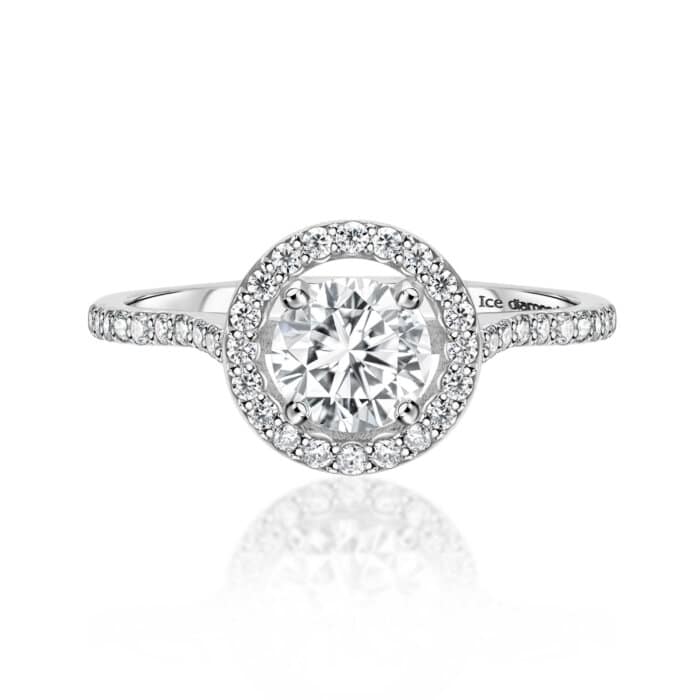 טבעת אנה בעיצוב אנגלי 2.2 קראט אבני מואנייס ice diamonds
