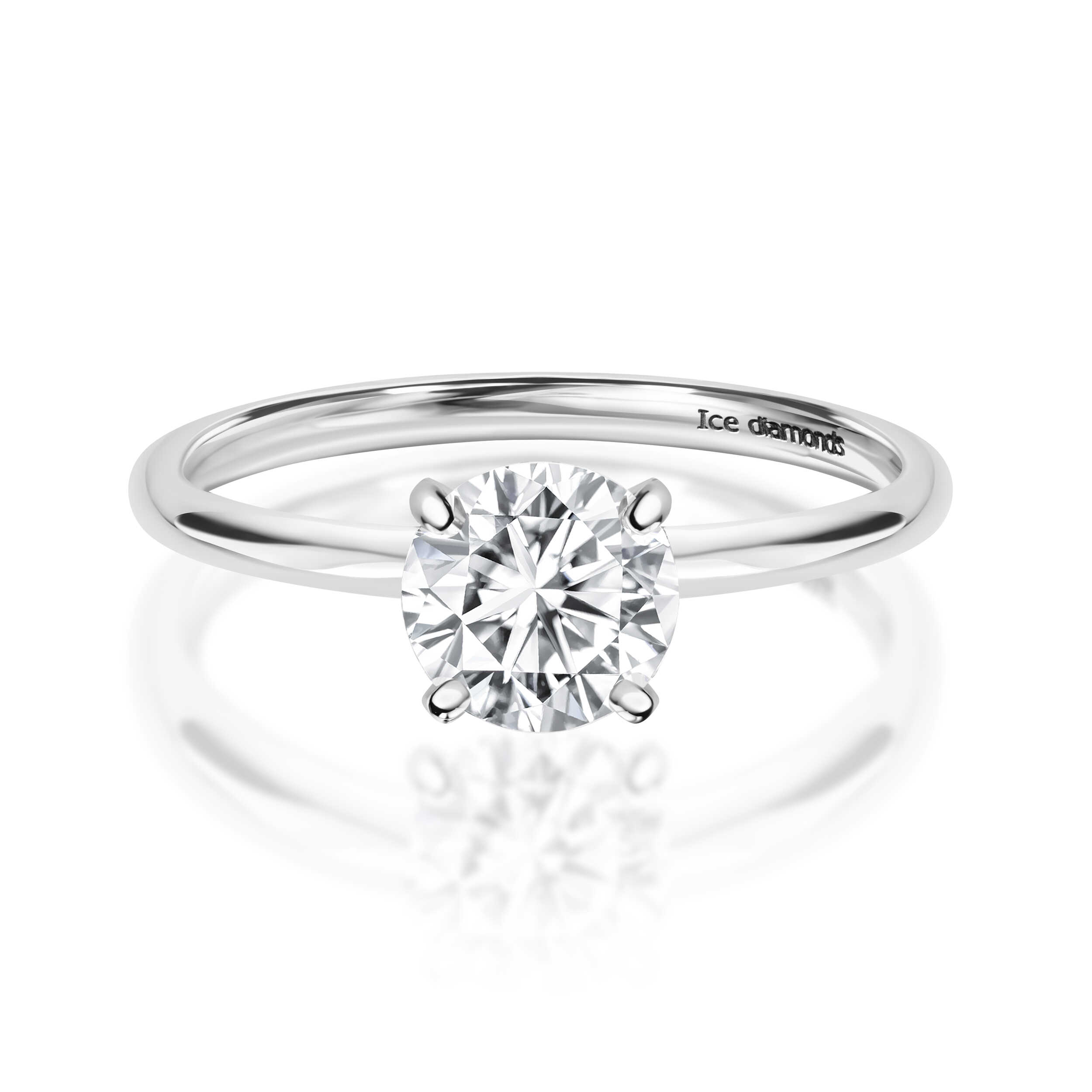 טבעת אלינוי בעיצוב אנגלי כסופה 1.1 קראט אבני מואנייס ice diamonds